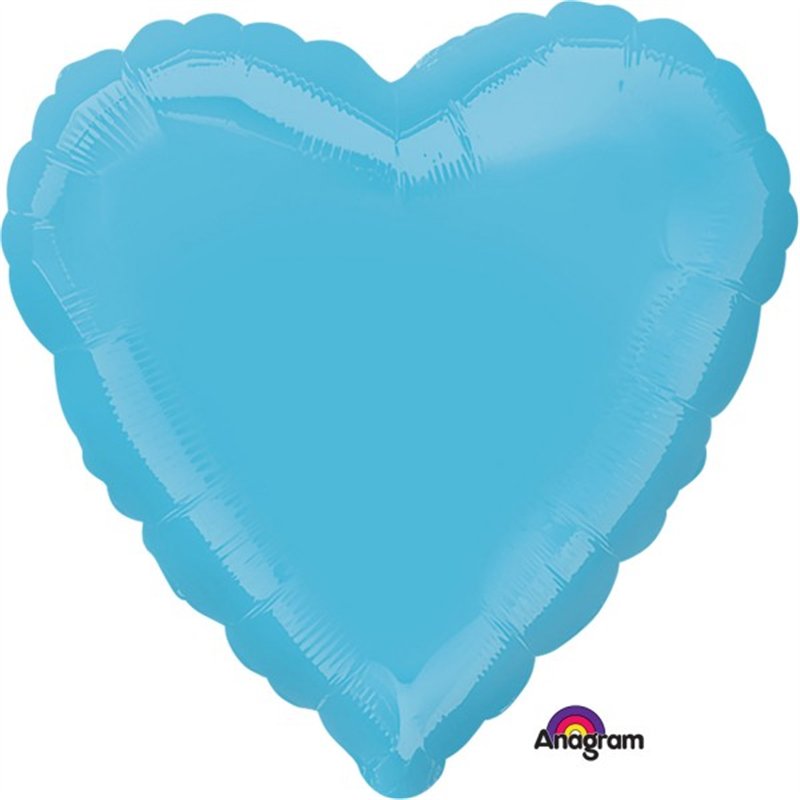 18IN CARIBBEAN BLUE HEART FOIL