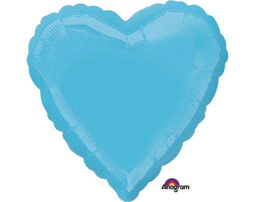 18IN CARIBBEAN BLUE HEART FOIL