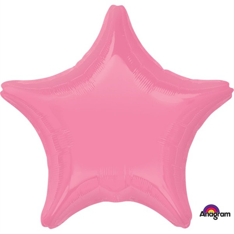 19IN BRIGHT PINK STAR FOIL