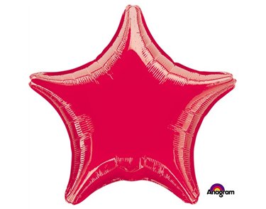 19IN METALLIC RED STAR FOIL