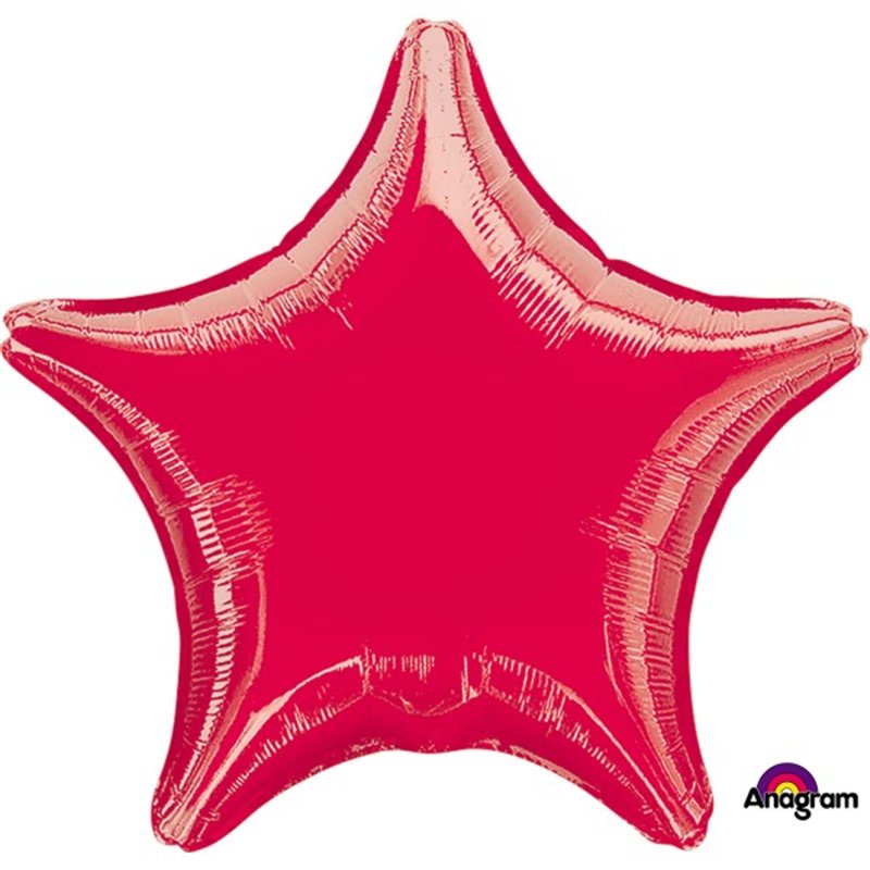 19IN METALLIC RED STAR FOIL