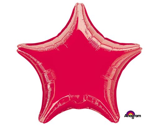 19IN METALLIC RED STAR FOIL