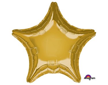 19IN METALLIC GOLD STAR FOIL