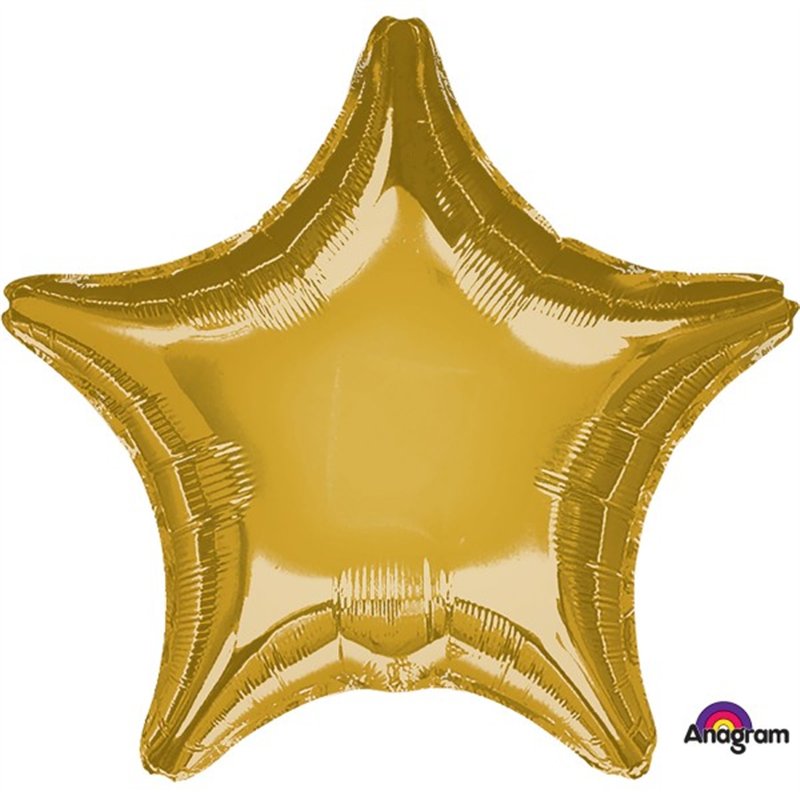 19IN METALLIC GOLD STAR FOIL