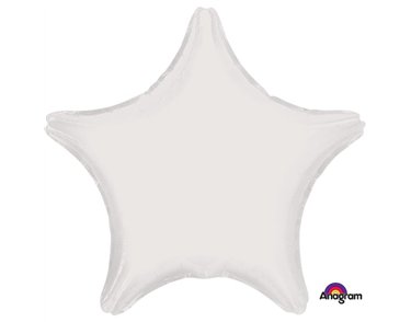 19IN METALLIC WHITE STAR FOIL