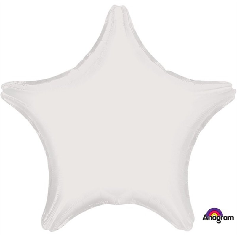 19IN METALLIC WHITE STAR FOIL