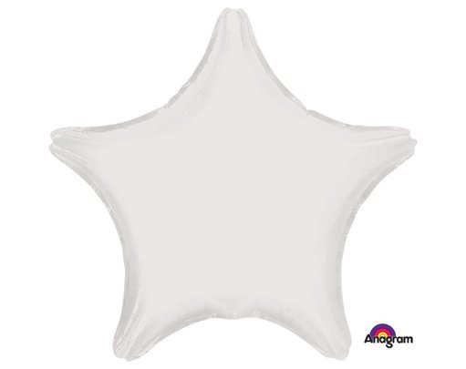 19IN METALLIC WHITE STAR FOIL