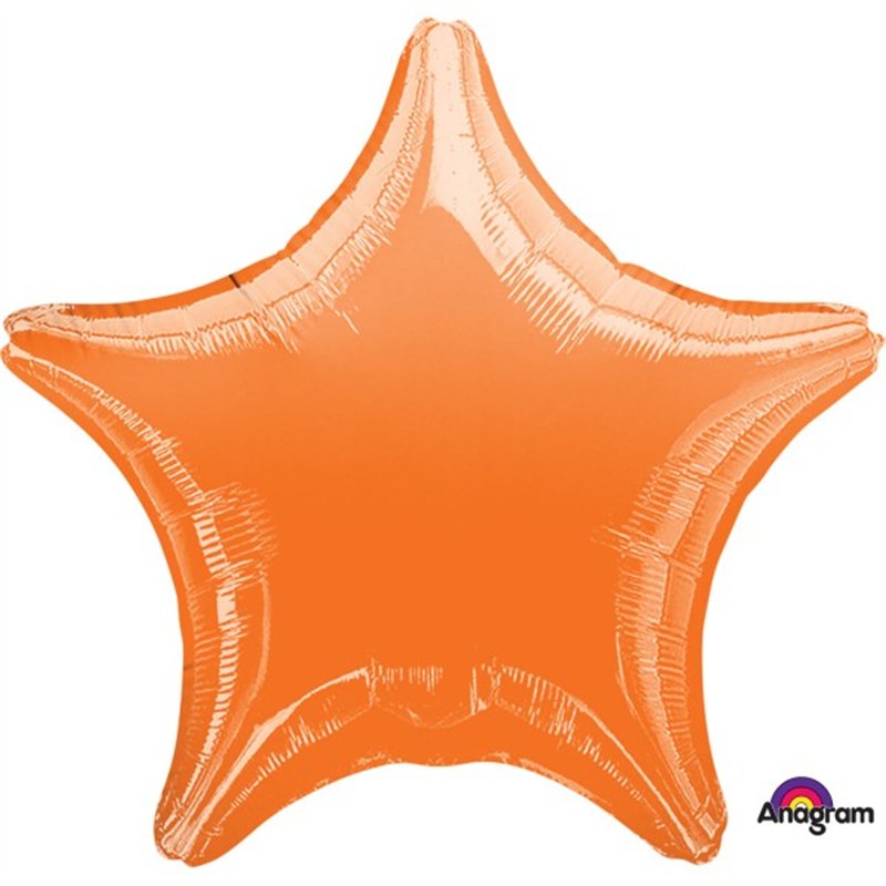 19IN METALLIC ORANGE STAR FOIL