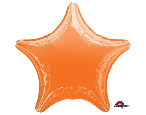 19IN METALLIC ORANGE STAR FOIL