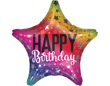 18IN RAINBOW STAR BIRTHDAY FOIL
