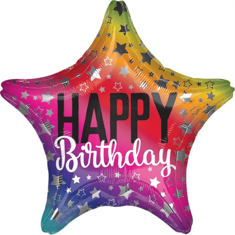 18IN RAINBOW STAR BIRTHDAY FOIL
