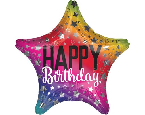 18IN RAINBOW STAR BIRTHDAY FOIL