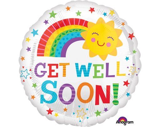 18IN GET WELL HAPPY SUN FOIL BALLOON