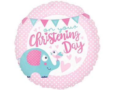 18IN CHRISTENING DAY PINK FOIL
