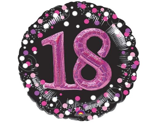 SPARKLING PINK 18TH B/DAY 3D SHAPE