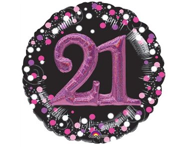 SPARKLING PINK 21ST B/DAY 3D SHAPE