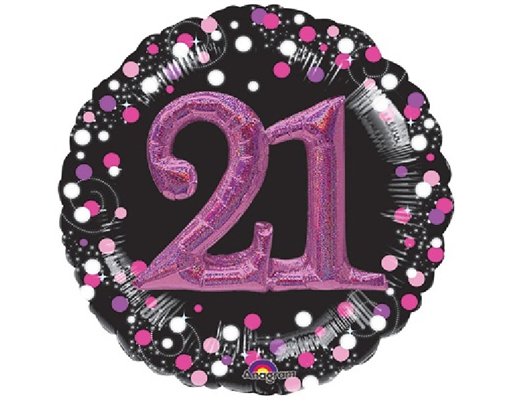SPARKLING PINK 21ST B/DAY 3D SHAPE