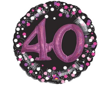 SPARKLING PINK 40TH B/DAY 3D SHAPE