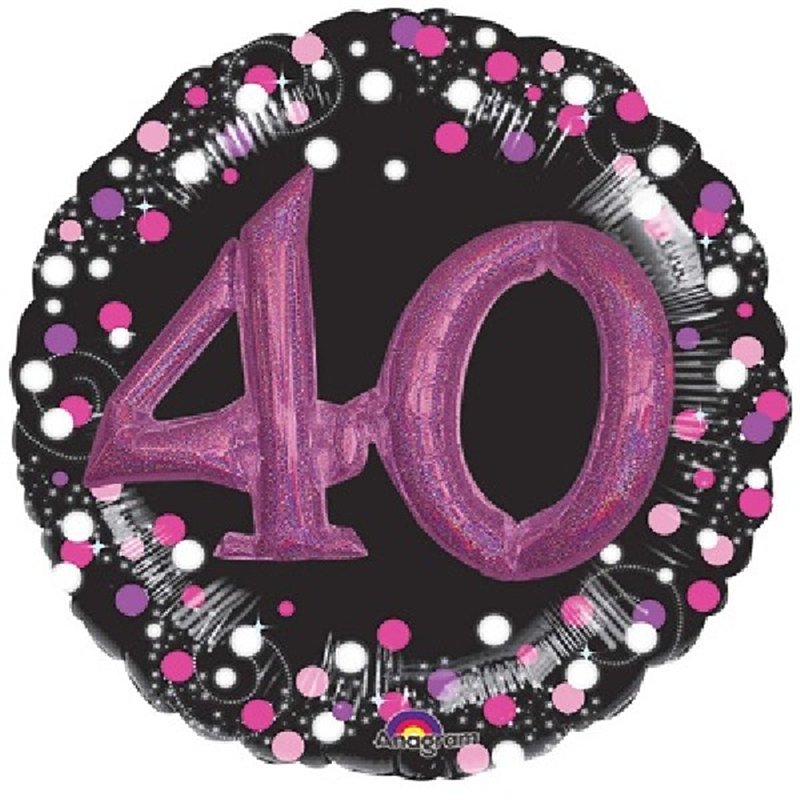 SPARKLING PINK 40TH B/DAY 3D SHAPE