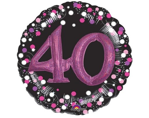 SPARKLING PINK 40TH B/DAY 3D SHAPE