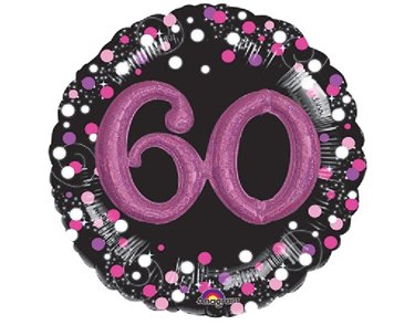 SPARKLING PINK 60TH B/DAY 3D SHAPE