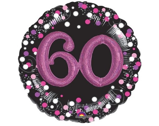 SPARKLING PINK 60TH B/DAY 3D SHAPE
