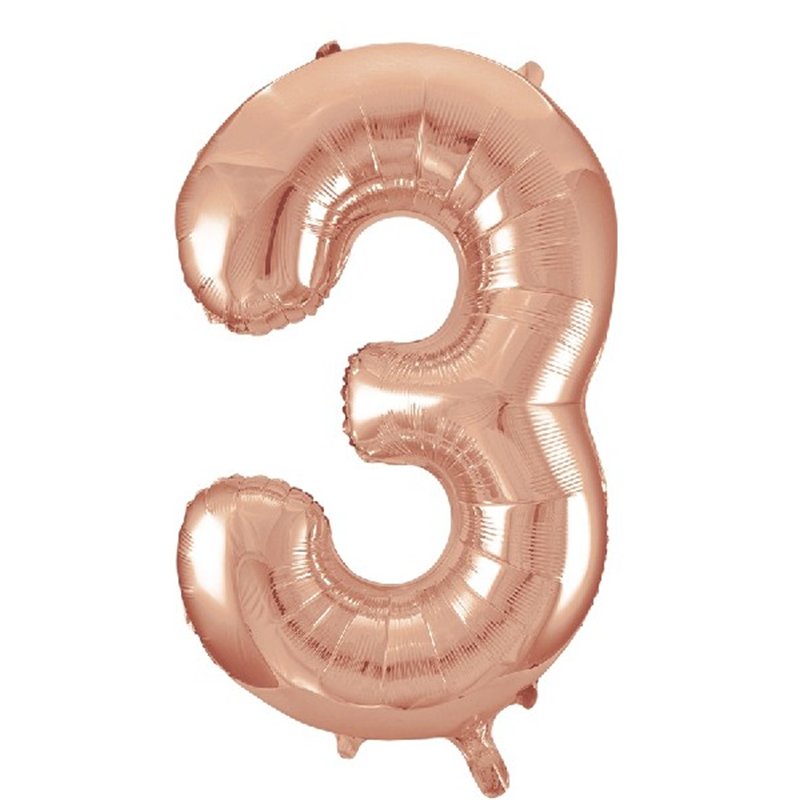 34IN ROSE GOLD  NUMERAL 3