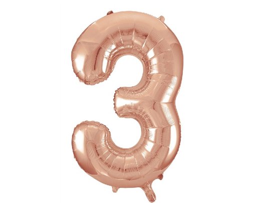 34IN ROSE GOLD  NUMERAL 3