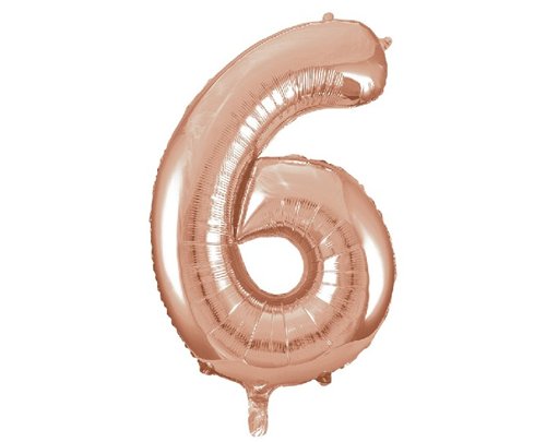 34IN ROSE GOLD  NUMERAL 6
