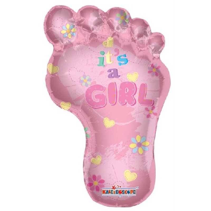 36IN BABY GIRL FOOTPRINT SHAPE FOIL