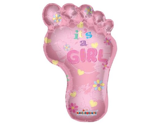 36IN BABY GIRL FOOTPRINT SHAPE FOIL