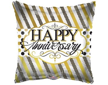 18IN ANNIVERSARY LINES AND DOTS FOIL
