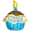 18IN CUPCAKE BLUE BIRTHDAY SHAPE FOIL