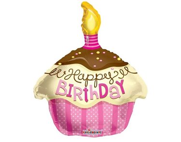 18IN CUPCAKE PINK FOIL BALLOON