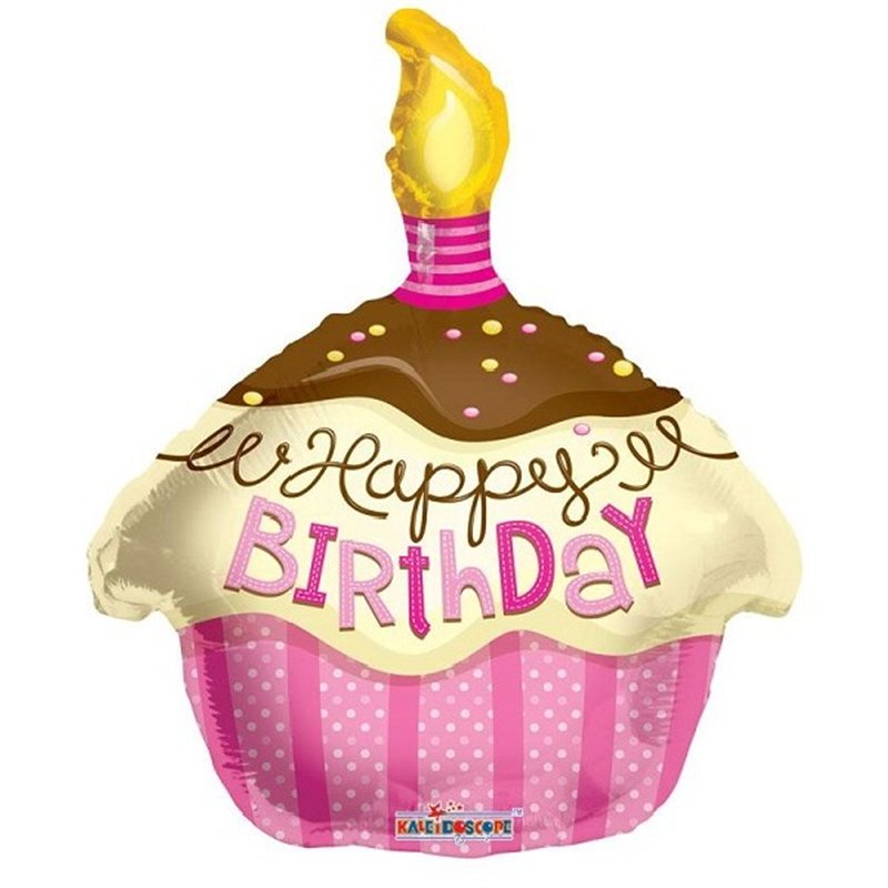 18IN CUPCAKE PINK FOIL BALLOON