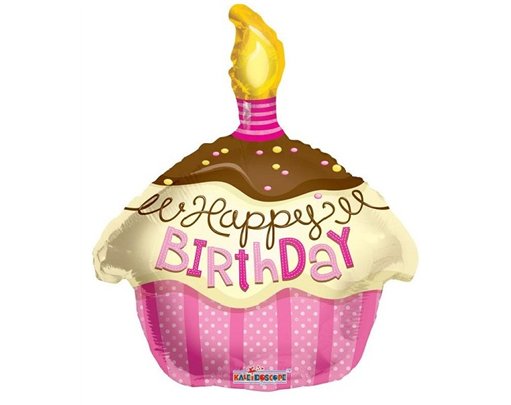 18IN CUPCAKE PINK FOIL BALLOON