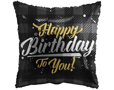 18IN HAPPY BIRTHDAY BLACK FOIL