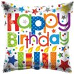 18IN HAPPY B/DAY PATTERNED CANDLES FOIL