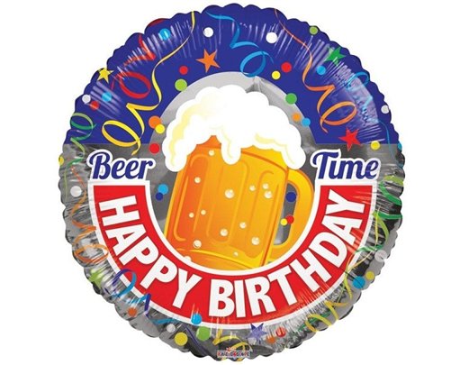18IN HAPPY BIRTHDAY BEER FOIL BALLOON