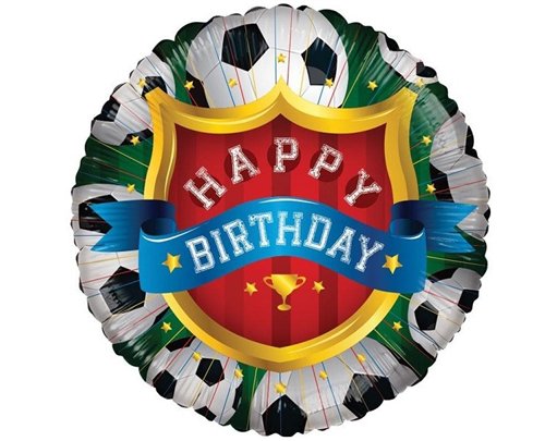 18IN HAPPY BIRTHDAY FOOTBALL FOIL