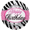 18IN HAPPY BIRTHDAY ZEBRA PRINT FOIL