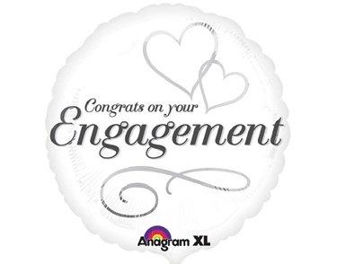 18IN TWO HEARTS ENGAGEMENT FOIL BALLOON
