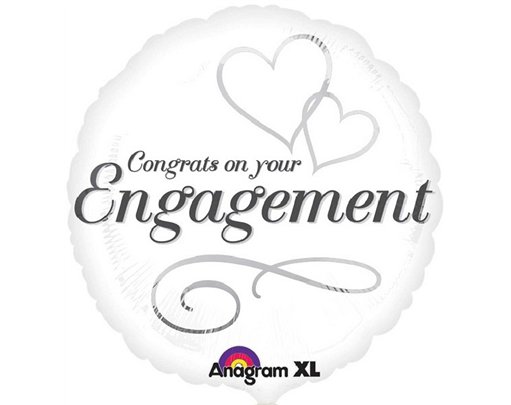 18IN TWO HEARTS ENGAGEMENT FOIL BALLOON