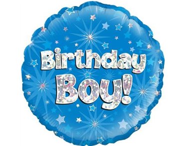 18IN BIRTHDAY BOY HOLOGRAPHIC FOIL