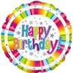 18IN BRIGHT STRIPE B/DAY HOLOGRAPHIC FOIL