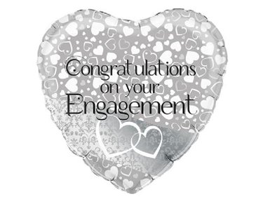 18IN ENTWINED HEARTS ENGAGEMENT FOIL