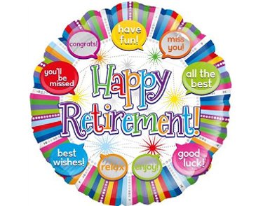 18IN HAPPY RETIREMENT SPEECH BUBBLE FOIL