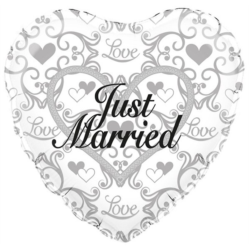 18IN JUST MARRIED FILIGREE FOIL