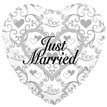 18IN JUST MARRIED FILIGREE FOIL