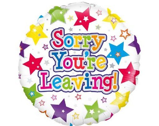 18IN SORRY YOURE LEAVING STARS FOIL